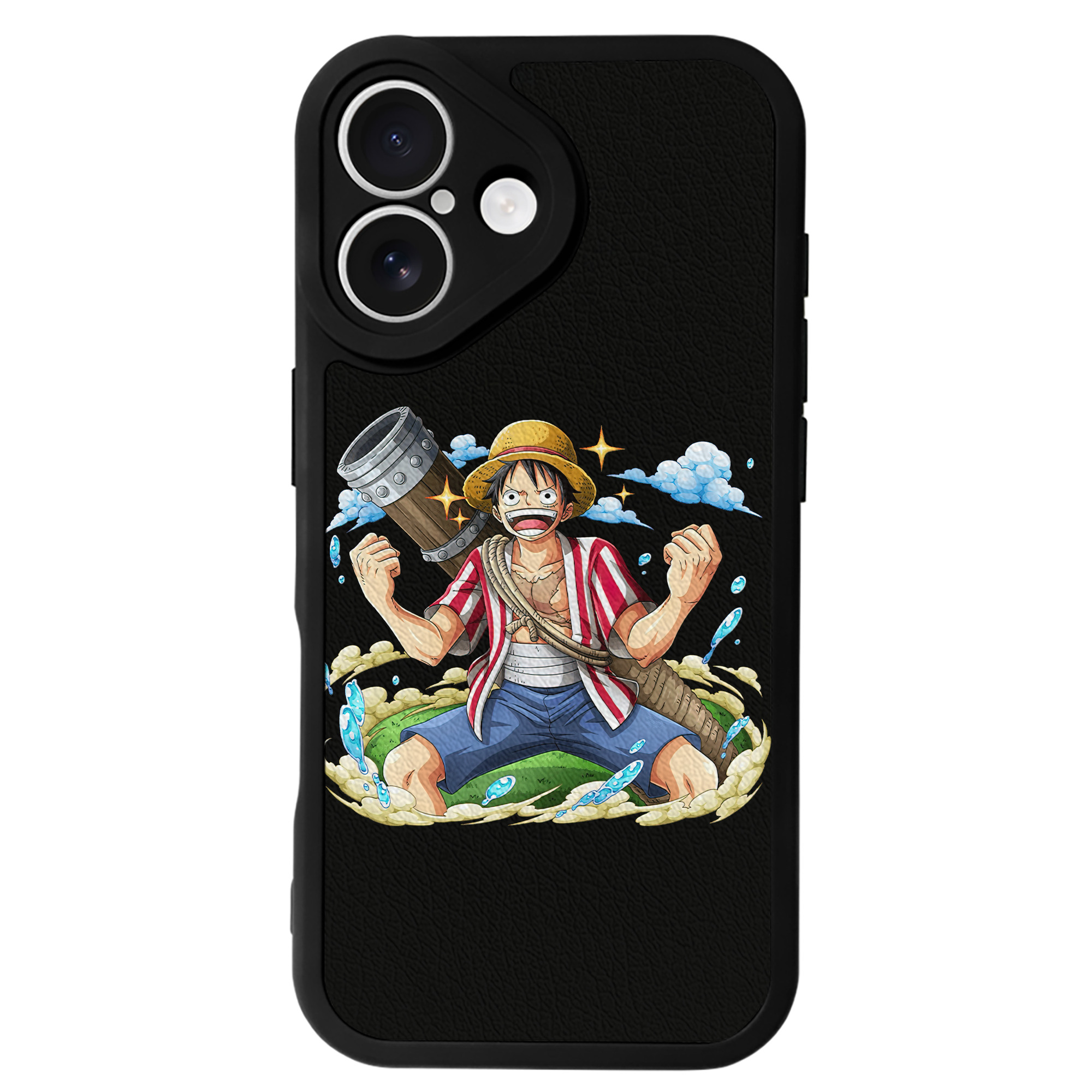 （画像用） ワンピース モンキー・D・ルフィ ONE PIECE Monkey D. Luffy 【iPhone 16シリーズ対応】シリコンスマホケース（レザー調） 材質：シリコン